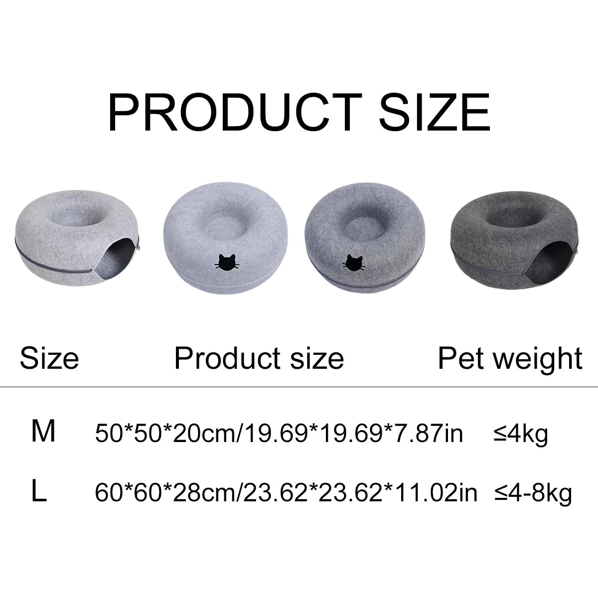 Felt Donut Bed Cats House Breather Hole Dog