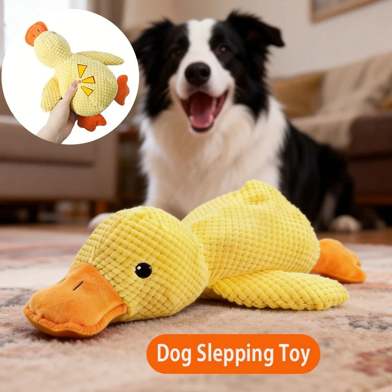 Dog Toy Plush Sleeping Duck Sound Interactive Bite