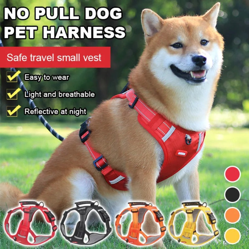 Pet Dog Harness Reflective Adjustable Breathable Vest Chest