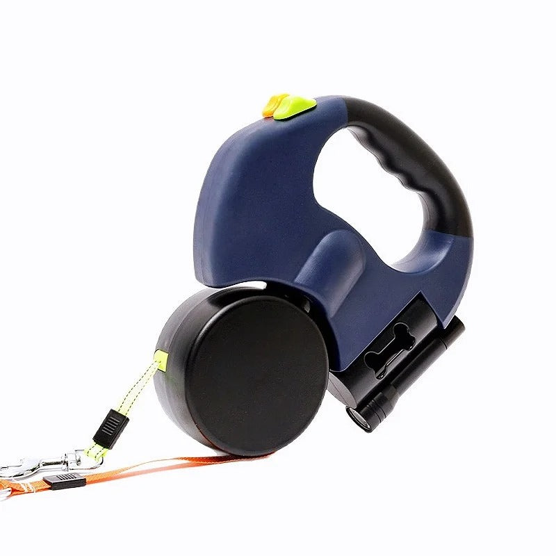 Dual Head Retractable Dog Leash Equipped Light Poop