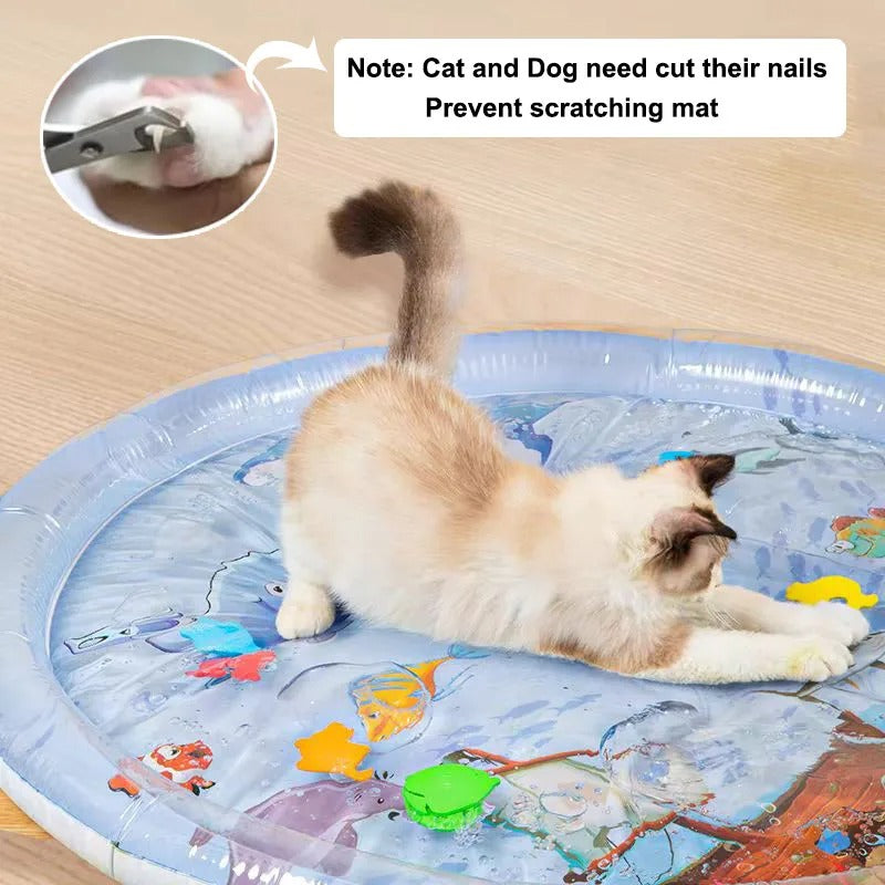 Water Sensory Play Mat Thickened Inflatable Cat Dog