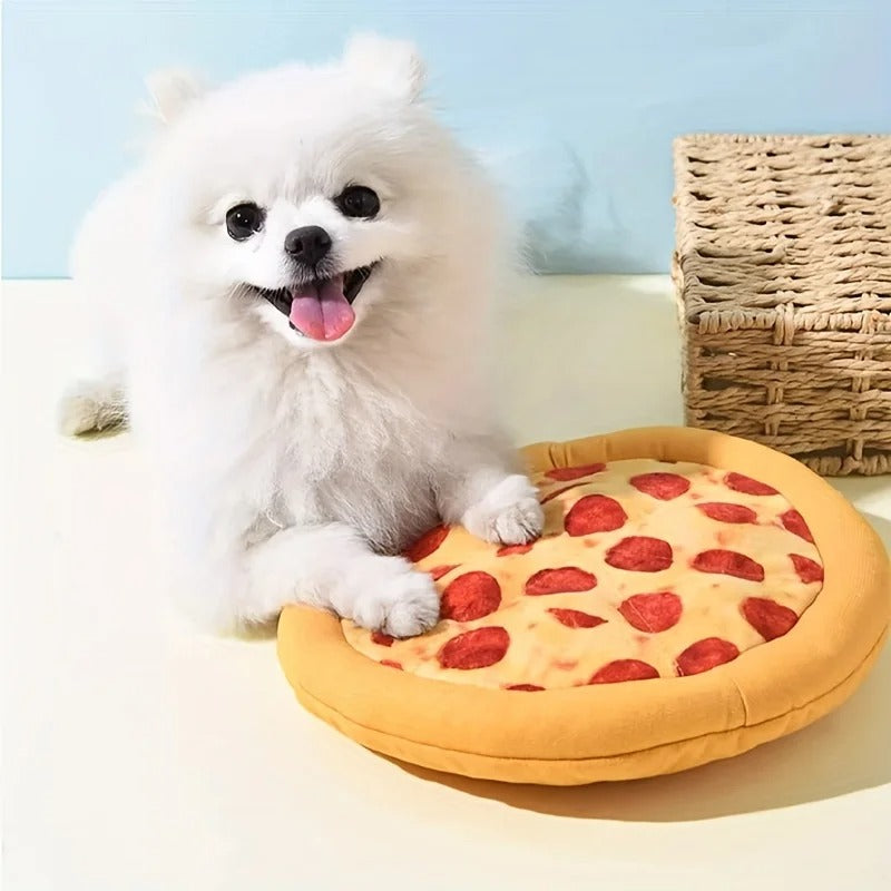 Squeaky Plush Pizza Shrimp Dog Toy Durable Chew
