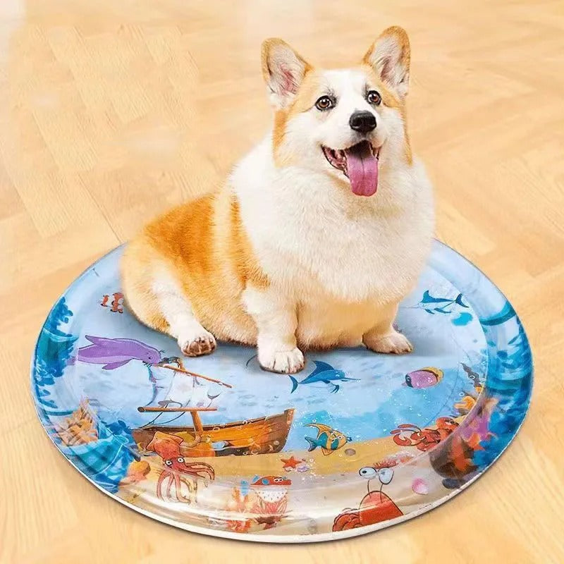 Water Sensory Play Mat Thickened Inflatable Cat Dog