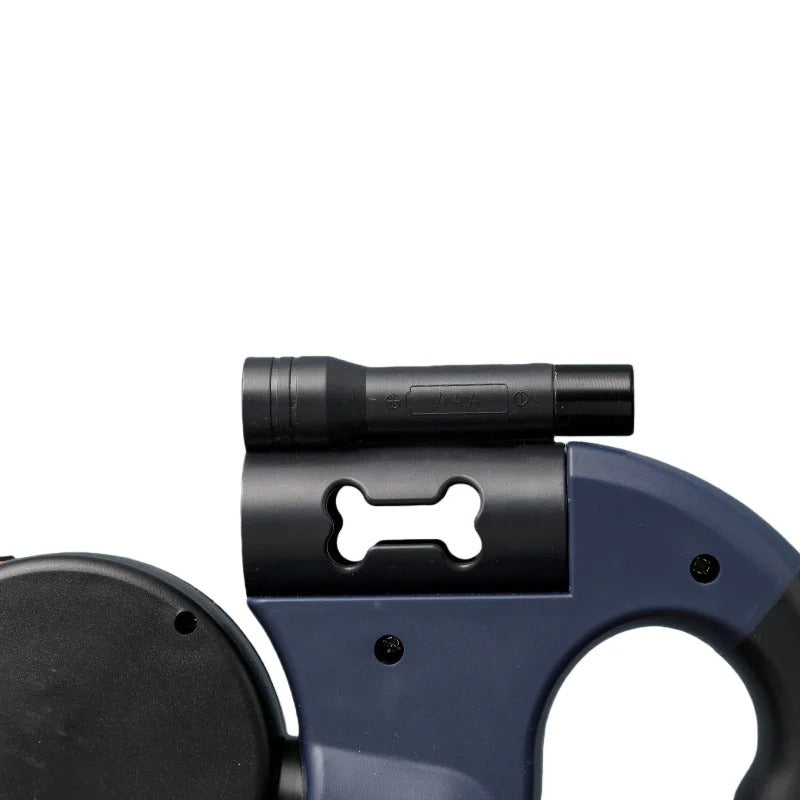 Dual Head Retractable Dog Leash Equipped Light Poop