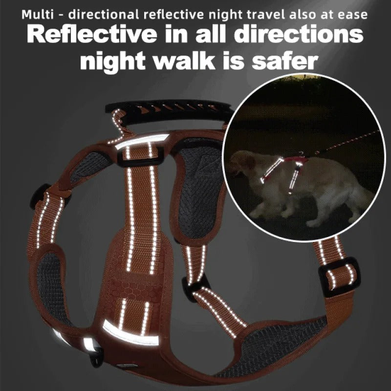 Pet Dog Harness Reflective Adjustable Breathable Vest Chest