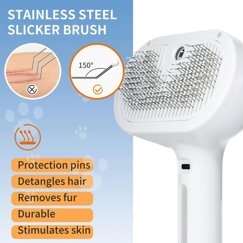 Dog Comb Steam Massage Brush Safe Round Head