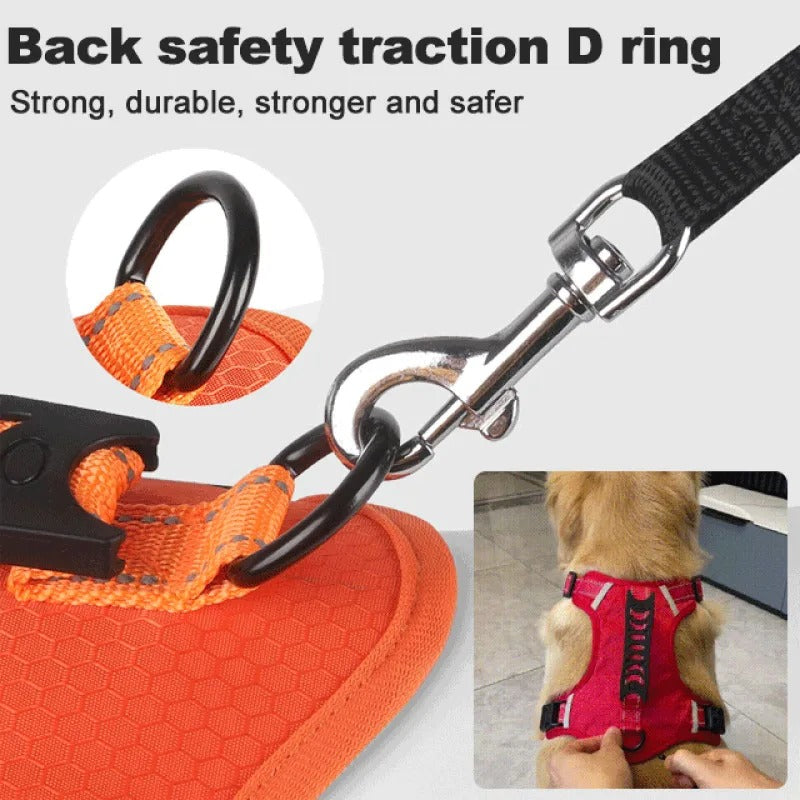 Pet Dog Harness Reflective Adjustable Breathable Vest Chest