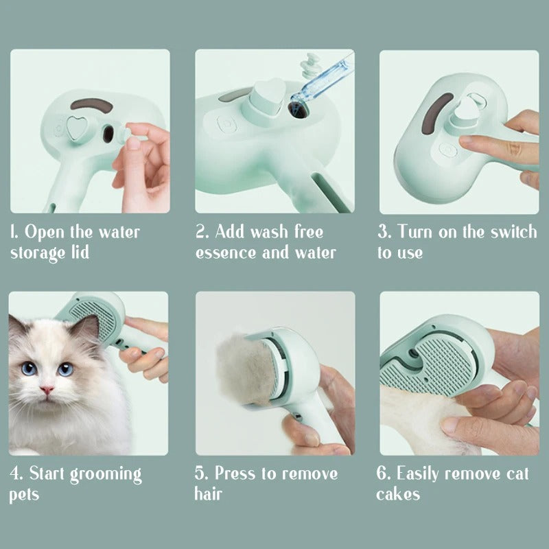 Dog Comb Steam Massage Brush Safe Round Head