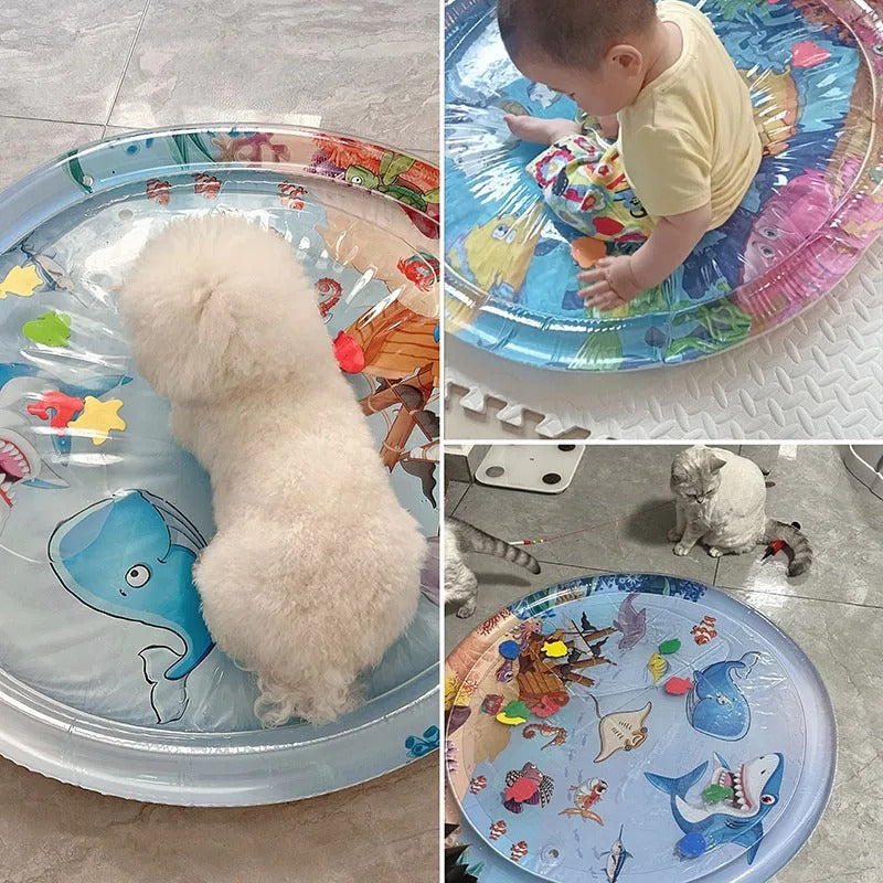 Water Sensory Play Mat Thickened Inflatable Cat Dog