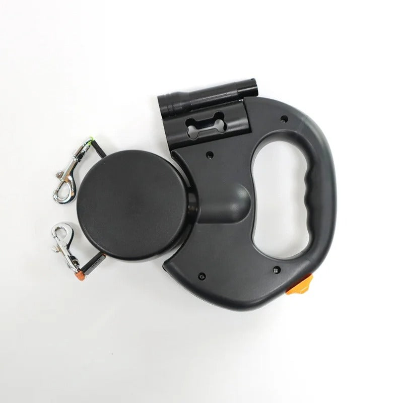 Dual Head Retractable Dog Leash Equipped Light Poop